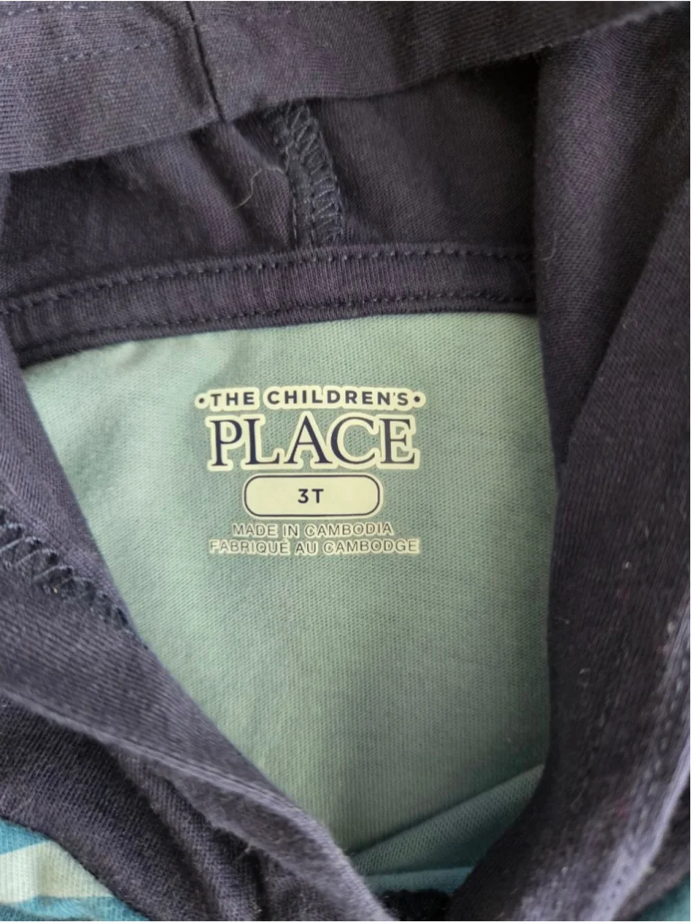 The Children’s Place Boys Striped Pullover Hoodie Blue Navy Size 3T